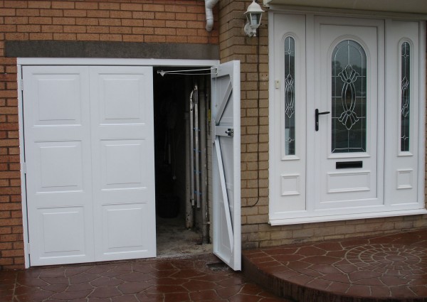 side hinged garage door