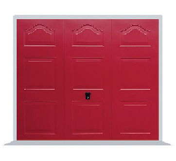 red bespoke garage door