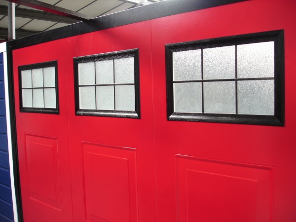 Garage door window - red