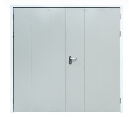 gisbon side hinge centre garage door in pebble grey